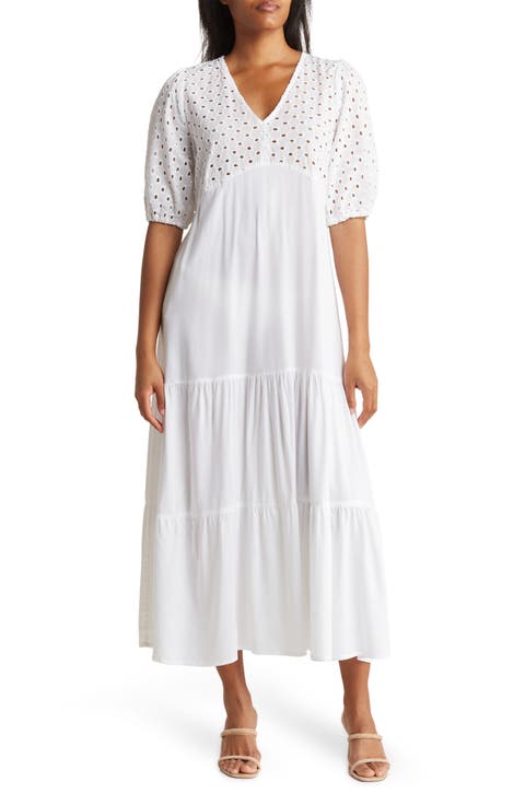 Tiered Short Sleeve Maxi Dress