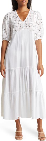 Tiered Short Sleeve Maxi Dress