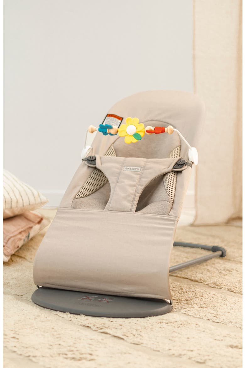 Bouncer Balance Soft with Free Flying Friends Toy & Travel Bag, Alternate, color, SAND GREY