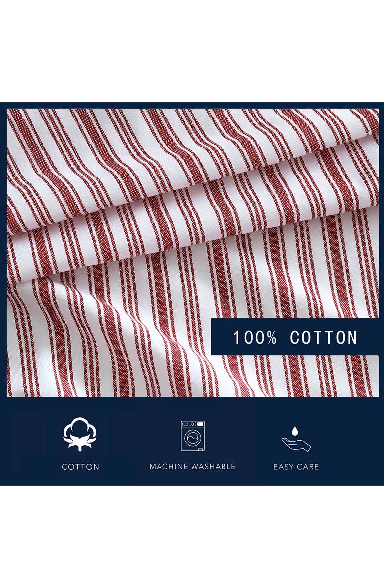 Nautica Coleridge Stripe Full Sheet Set, Alternate, color, Red