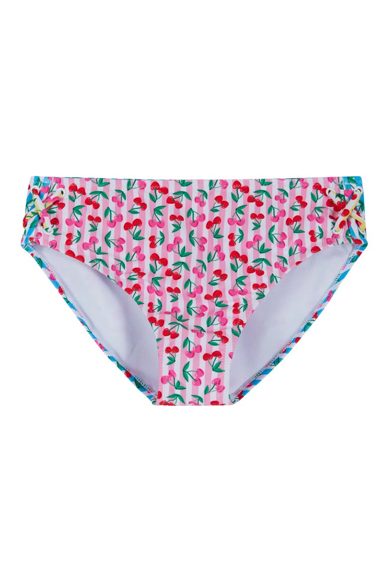 Kids' Cherry Stripe Two-Piece Swimsuit, Alternate, color, PINK CHERRY