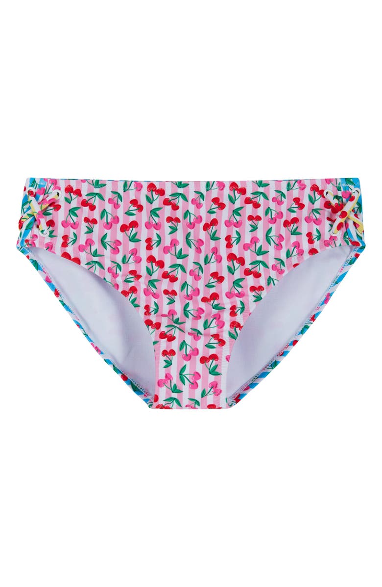 Andy & Evan Kids' Cherry Stripe Two-Piece Swimsuit, Alternate, color, Pink Cherry