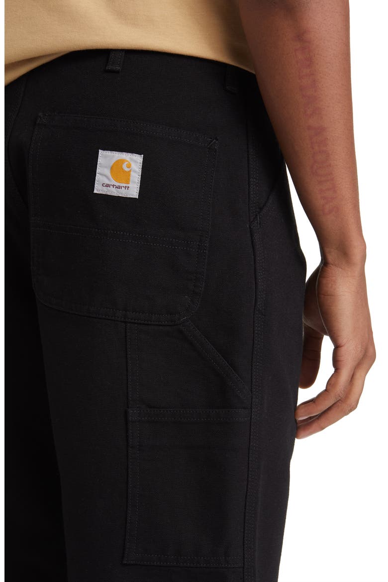 Single Knee Organic Cotton Canvas Straight Leg Pants, Alternate, color, BLACK