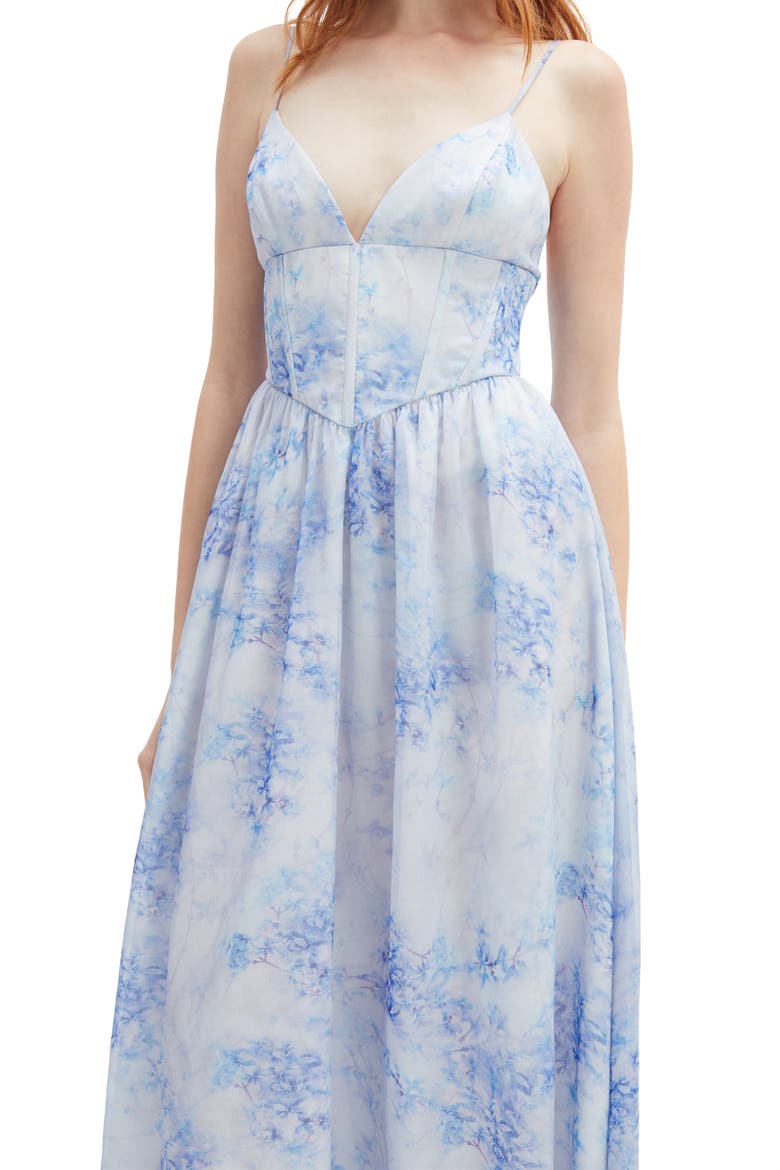 Elias Floral Print Maxi Dress, Alternate, color, BABY BLUE FLORAL