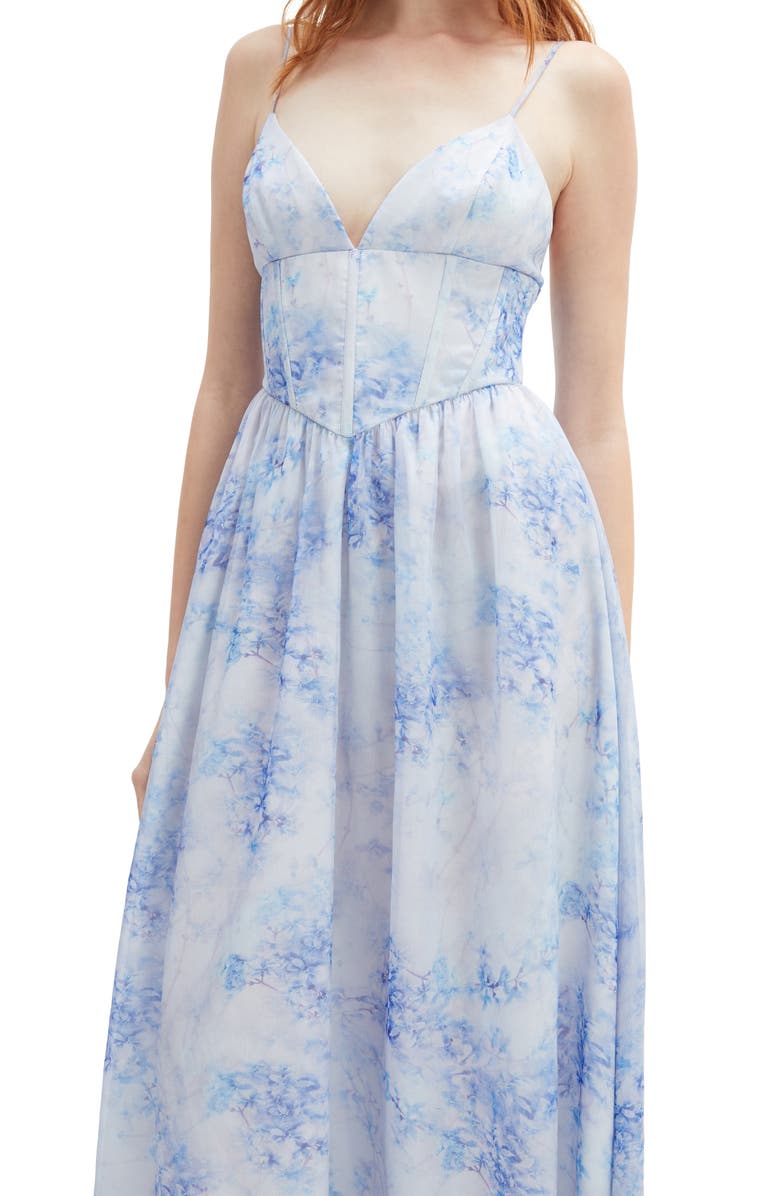 Bardot Elias Floral Print Maxi Dress, Alternate, color, Baby Blue Floral