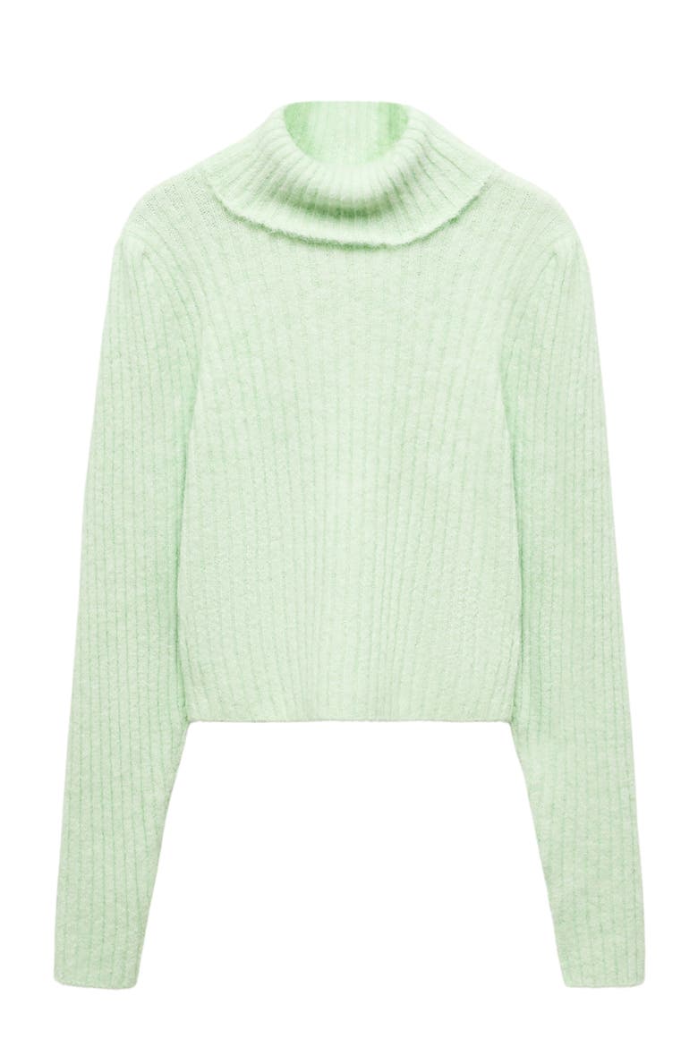 Turtleneck Crop Sweater, Alternate, color, GREEN APPLE