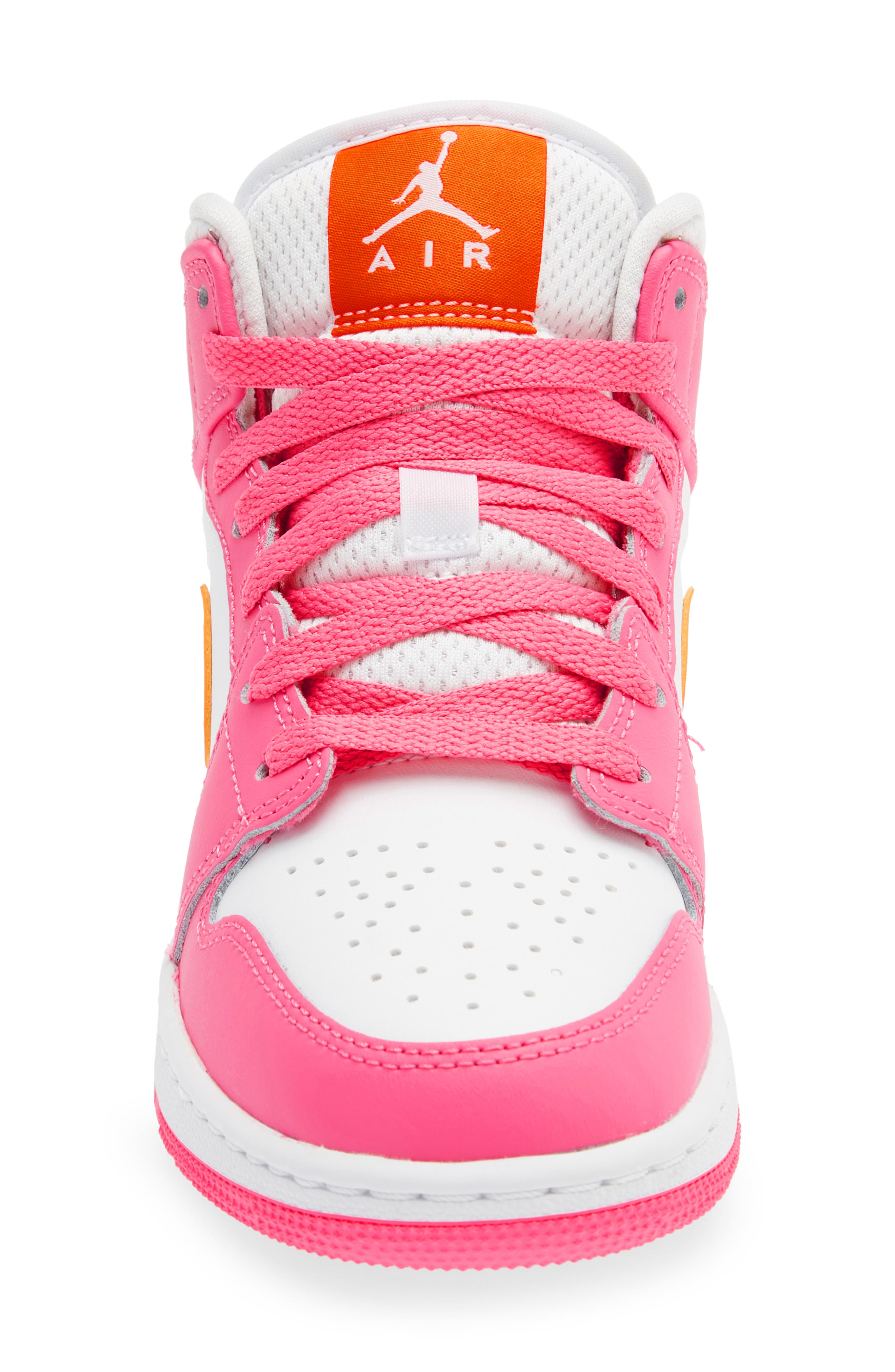 Jordan Air Jordan 1 Mid Sneaker, Alternate, color, Pinksicle/ Orange/ White