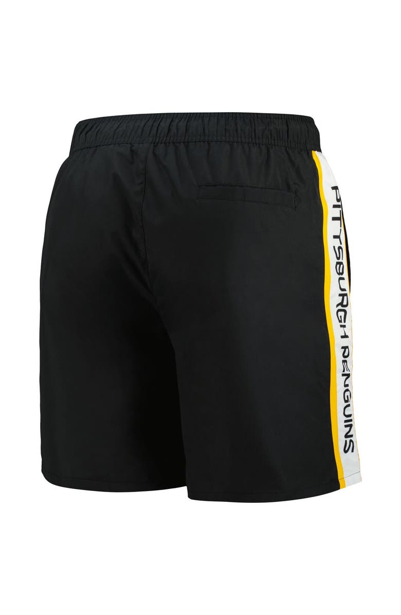 G-III SPORTS BY CARL BANKS Men's G-III Sports by Carl Banks Black Pittsburgh Penguins Streamline Volley Swim Trunks, Alternate, color, Black