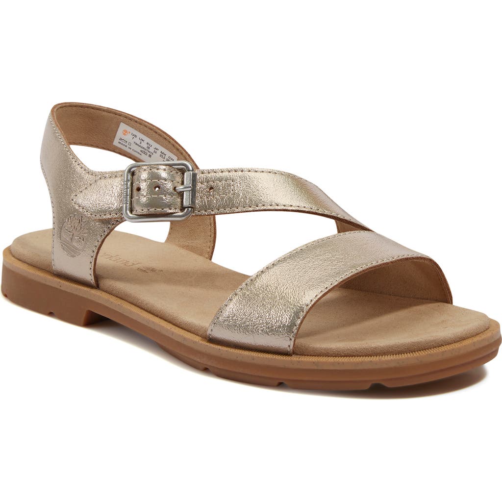 Timberland Calista Bay Metallic Womens Backstrap Sandal In Gold Metallic