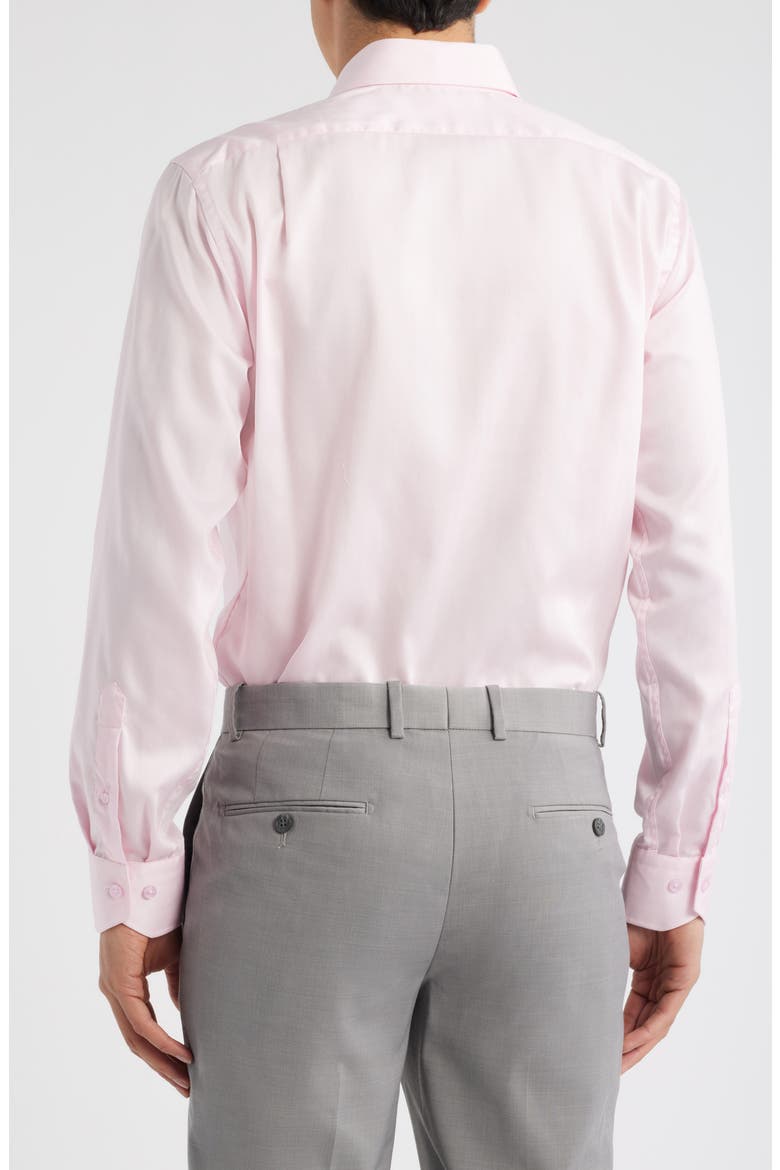 Trim Fit Pink Cotton Herringbone Dress Shirt, Alternate, color, PINK