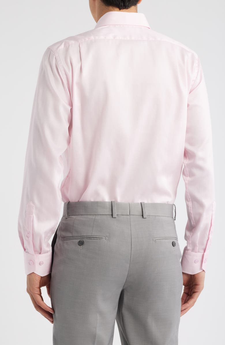Lorenzo Uomo Trim Fit Pink Cotton Herringbone Dress Shirt, Alternate, color, Pink
