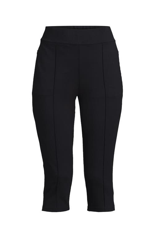 Lands' End Starfish High Rise Pintuck Capri Pants In Black