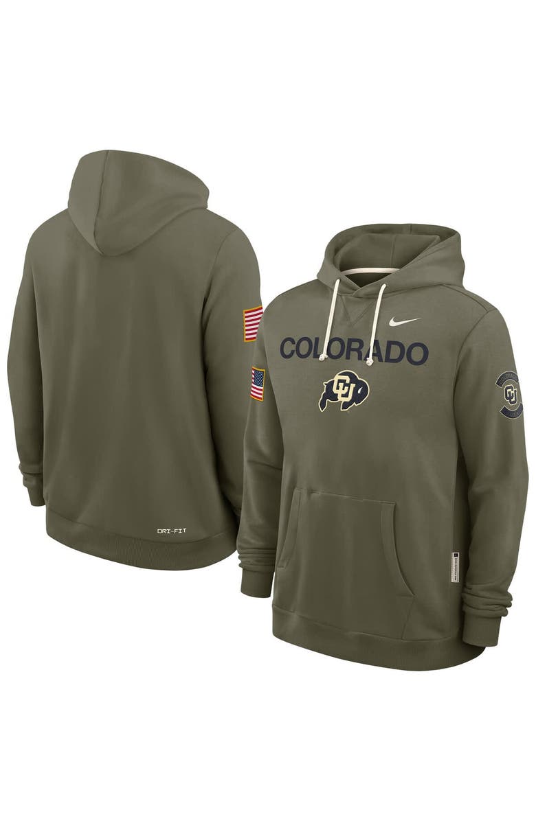 Nike Men's Nike Olive Colorado Buffaloes 2025 Military Appreciation Dri-FIT Hoodie, Main, color, Olive