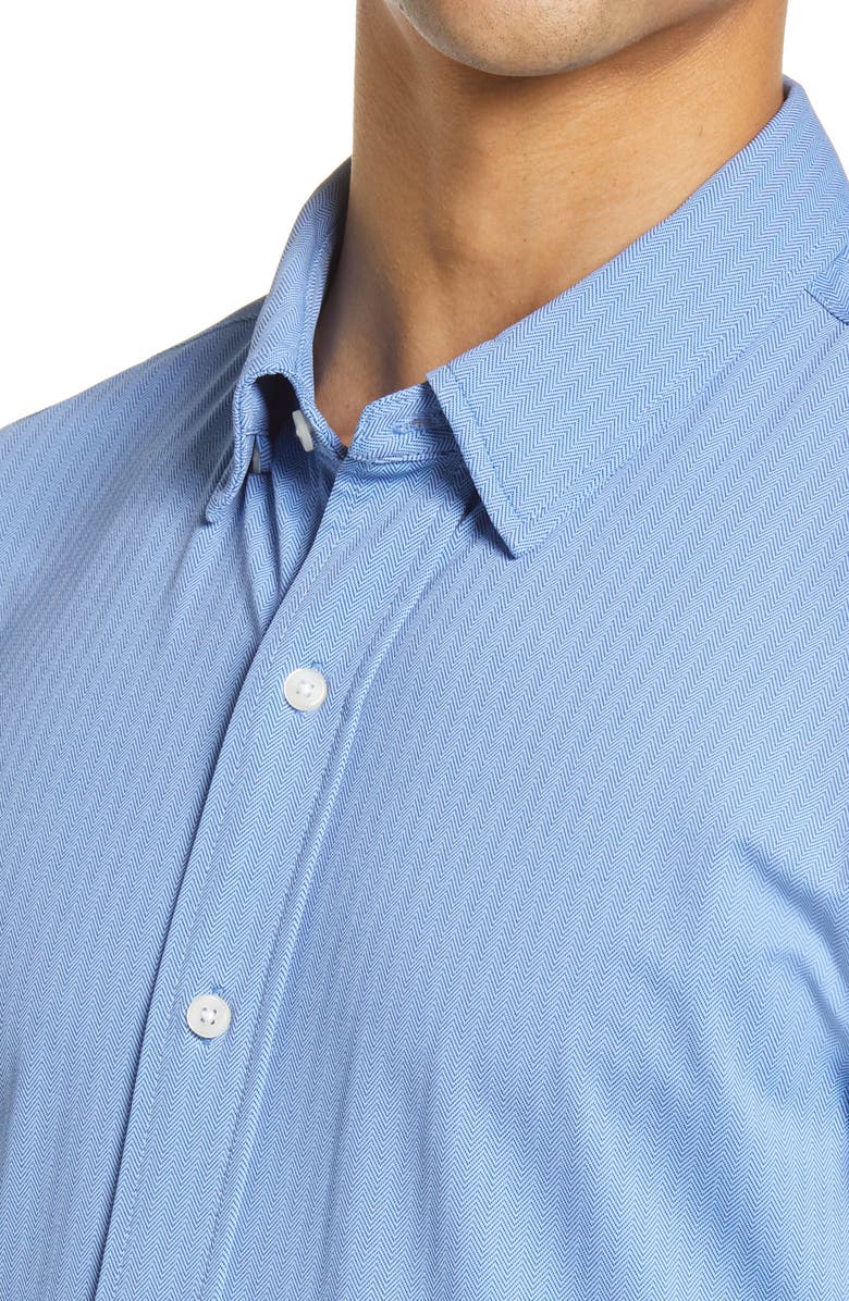 Rhone Commuter Herringbone Button-Up Shirt, Alternate, color, 