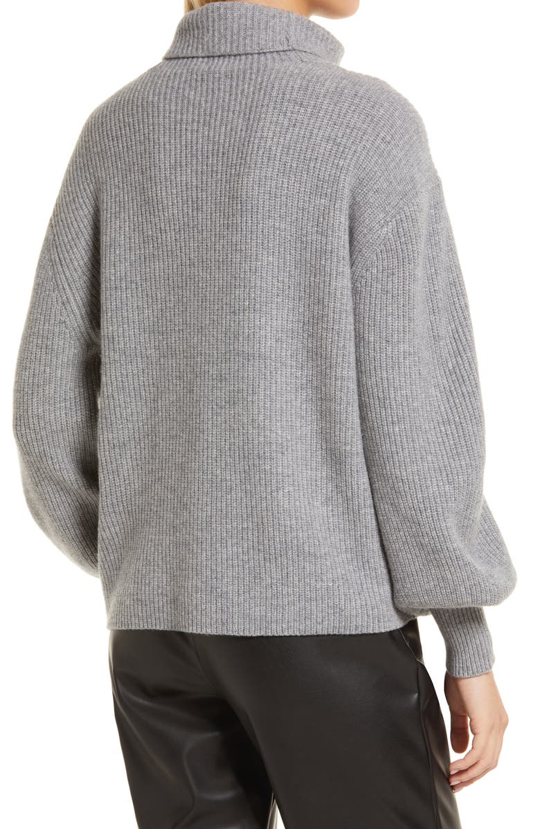 Nordstrom Puff Sleeve Wool & Cashmere Turtleneck Sweater, Alternate, color, 
