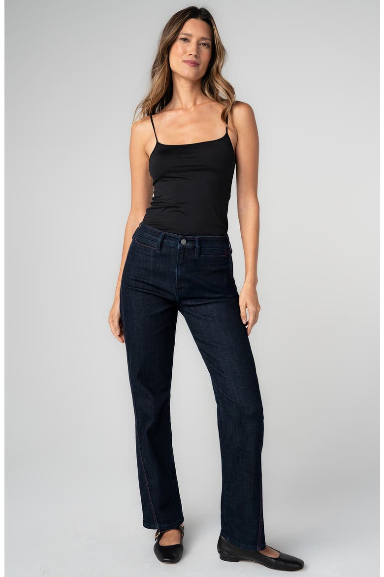 Kennedy Side Stitch Straight Leg Jeans, Alternate, color, MIDNIGHT ECLPSE