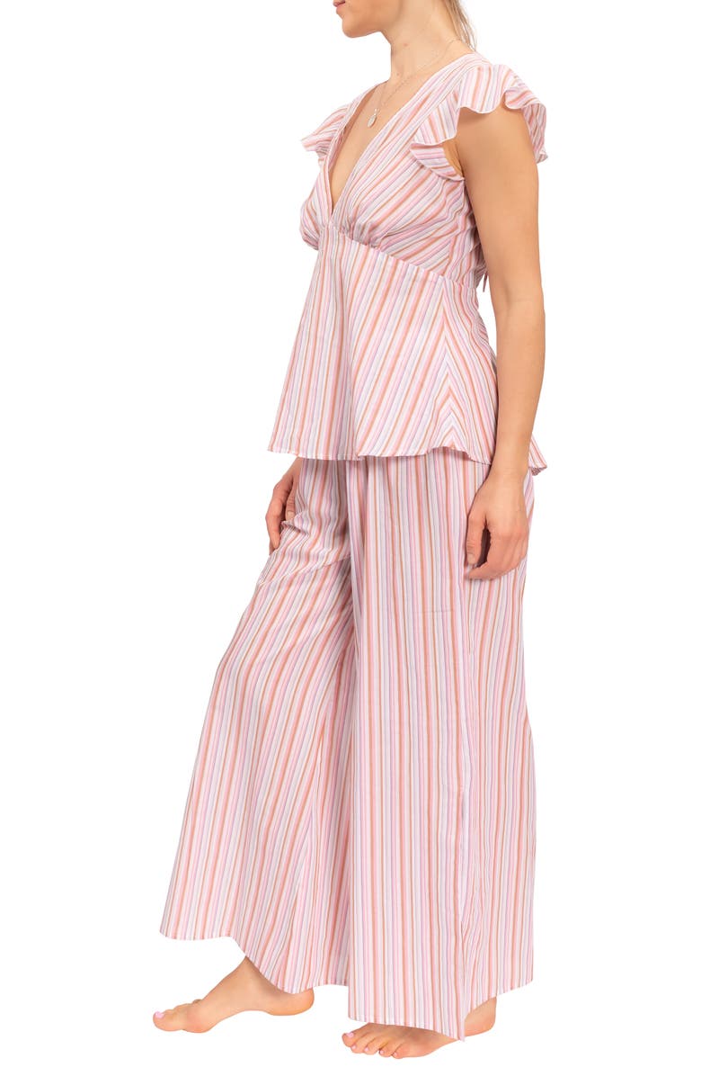 Everyday Ritual Harper Cotton Pajamas, Alternate, color, Verona Pink Stripe