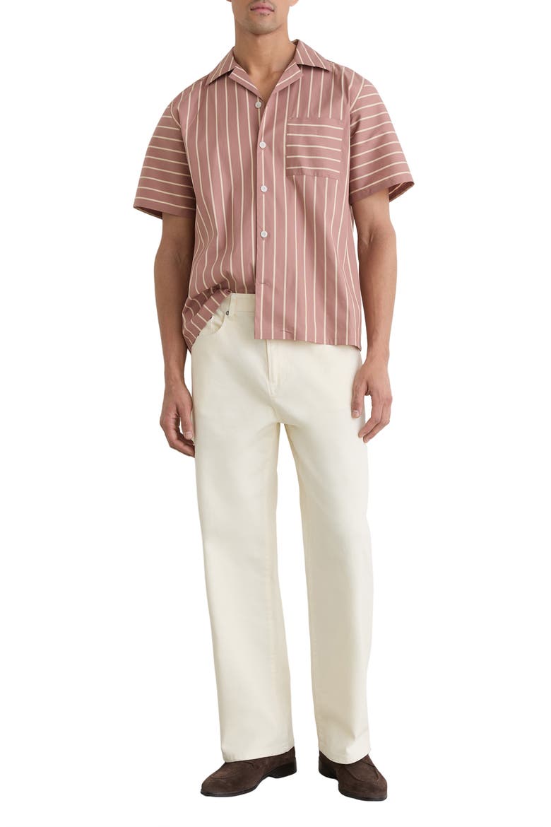 Vanfleet Striped Camp Shirt, Alternate, color, DUSTY PINK
