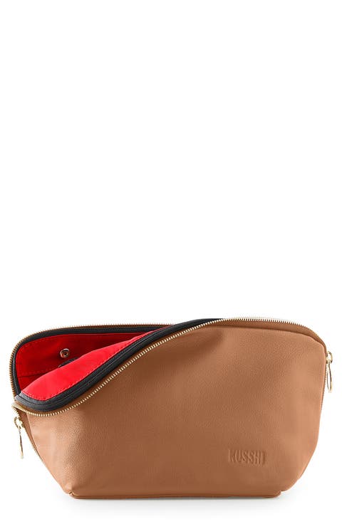 Signature Leather Makeup Bag