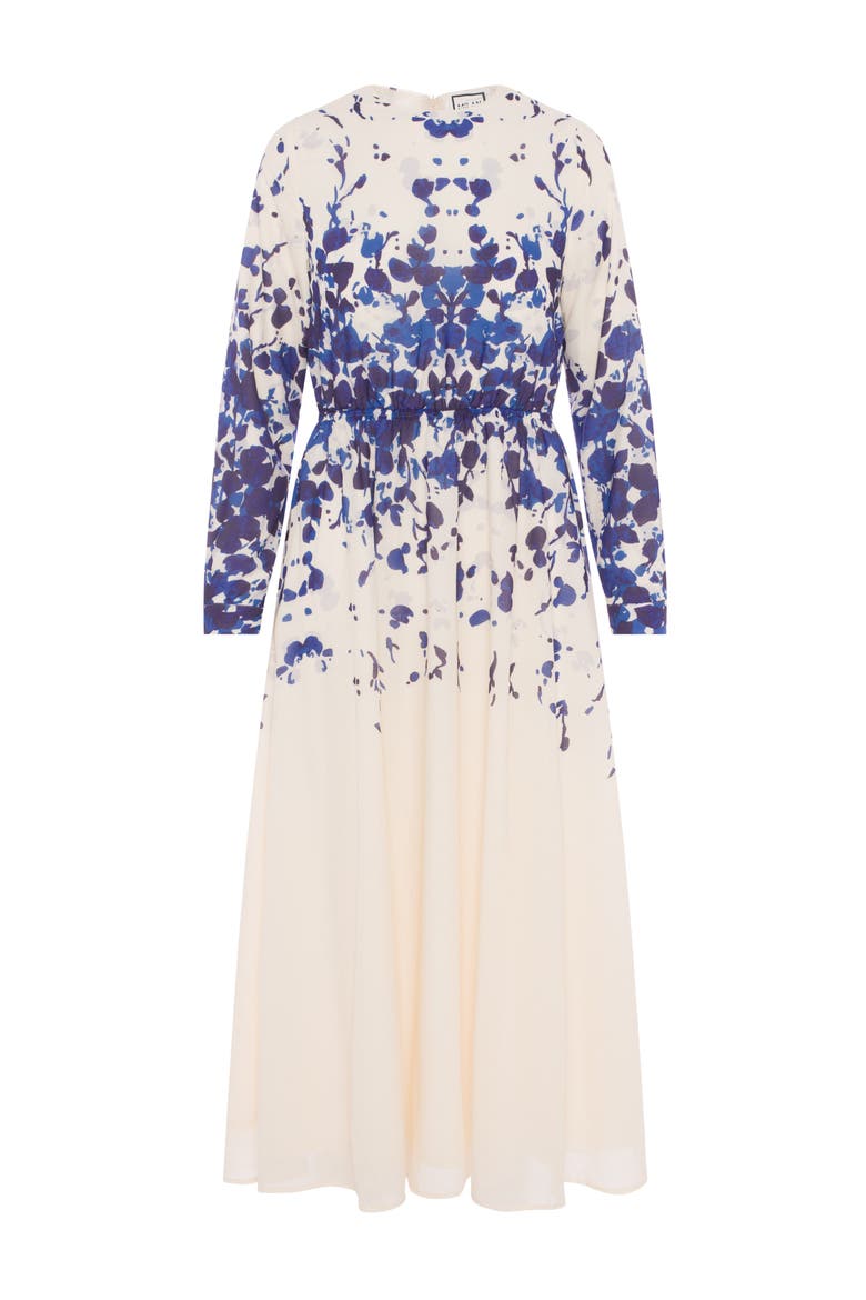 Midi Waisted Floral Dress - Cream Floral, Main, color, Cream Floral