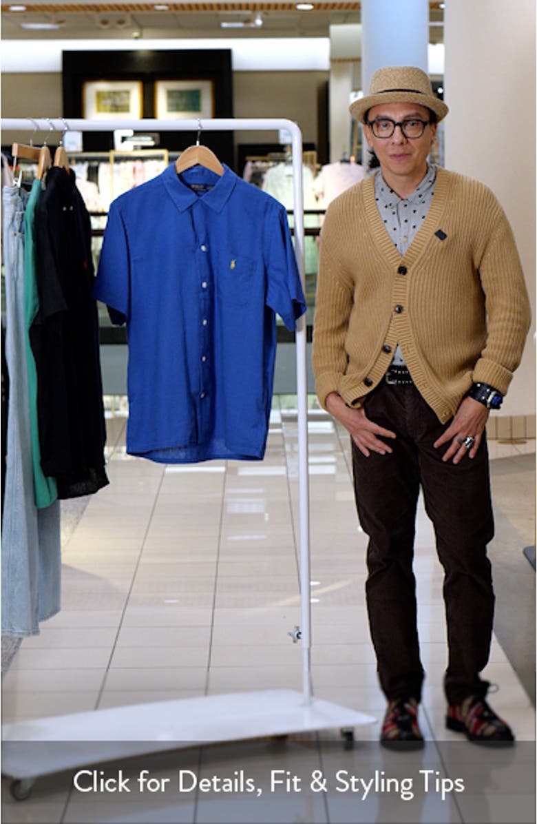 Solid Red Linen & Cotton Camp Shirt, sales video thumbnail