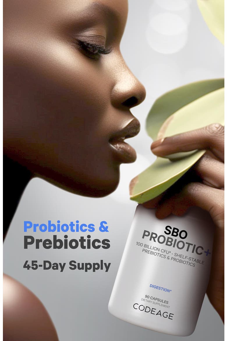 SBO Probiotic 100 Billion CFU + Prebiotics Supplement, Alternate, color, White