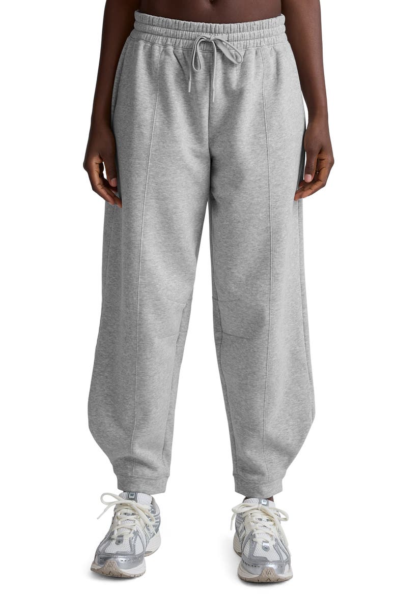 LuxeFleece Barrel Leg Sweatpants, Main, color, LIGHT HEATHER GRAY
