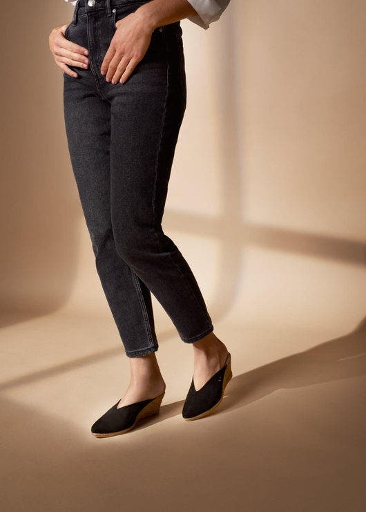 VISCATA Truja Suede Espadrille Mule Wedges, Alternate, color, Black