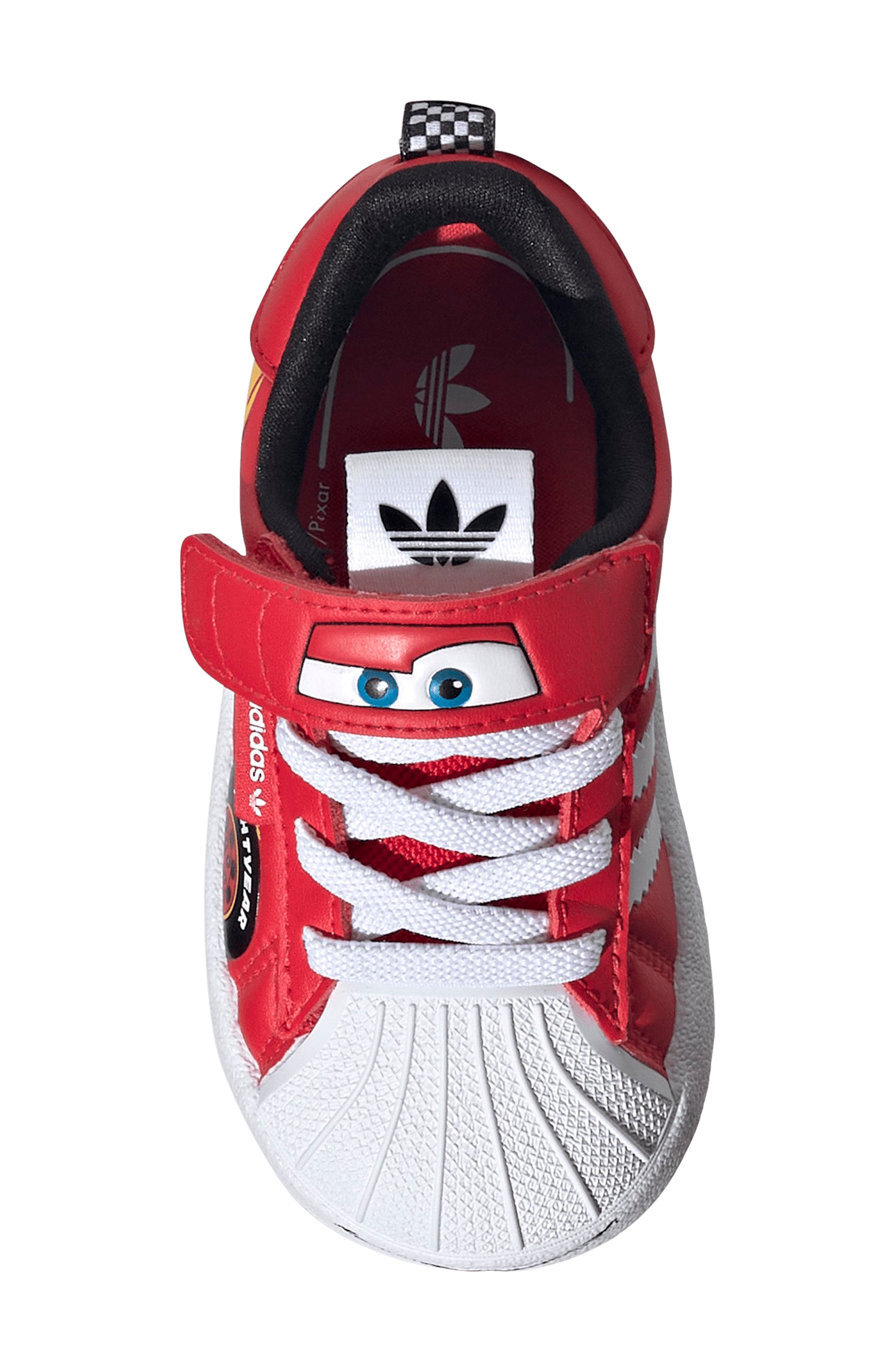 adidas Kids' x Pixar Cars Adiform Superstar Sneaker, Alternate, color, Pure Ruby/ White