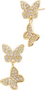 SAVVY CIE JEWELS Double Butterfly Drop Earrings