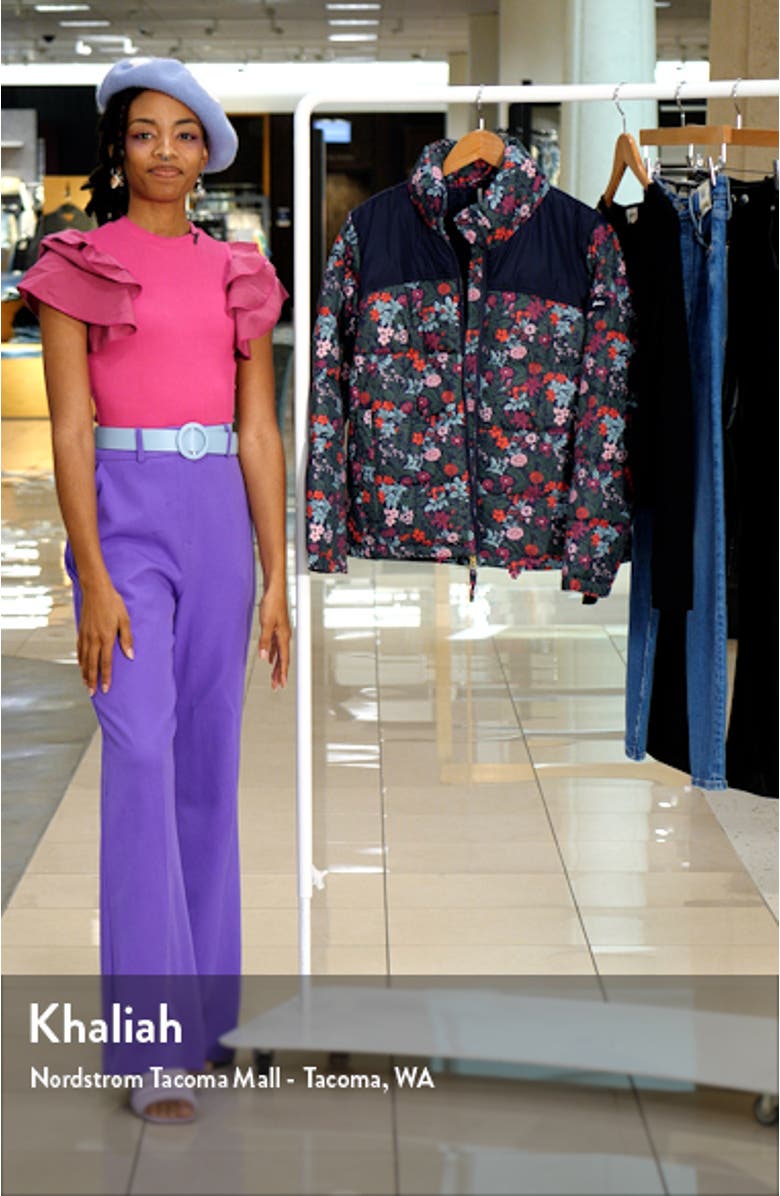 Elberry Floral Puffer Coat, sales video thumbnail