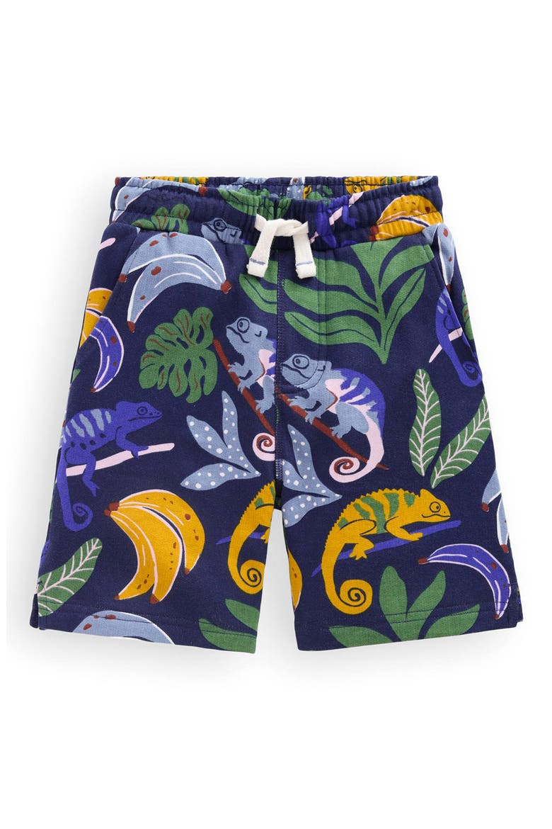 Kids' Print Cotton Shorts, Main, color, NAVY CHAMELEON