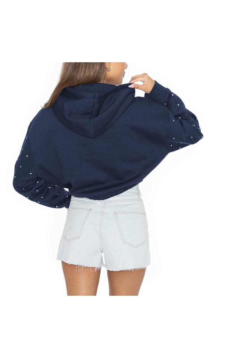 GAMEDAY COUTURE Women's Gameday Couture Navy Michigan Wolverines Can't Lose Rhinestone Cropped Pullover Hoodie, Alternate, color, Navy