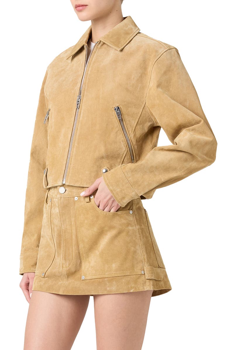 BLANKNYC Crop Suede Jacket, Alternate, color, Cinnamon Crunch