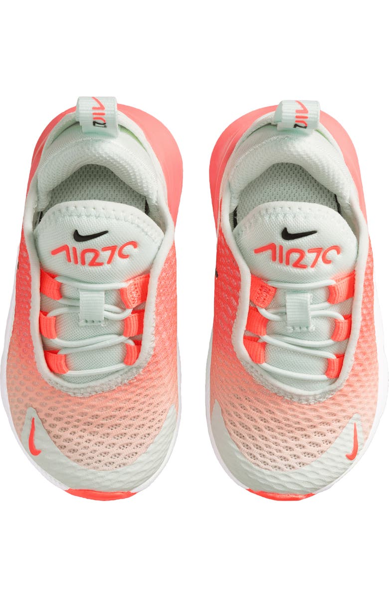 Nike Kids' Air Max 270 Sneaker, Alternate, color, Barely Green/ Hot Lava/ Black