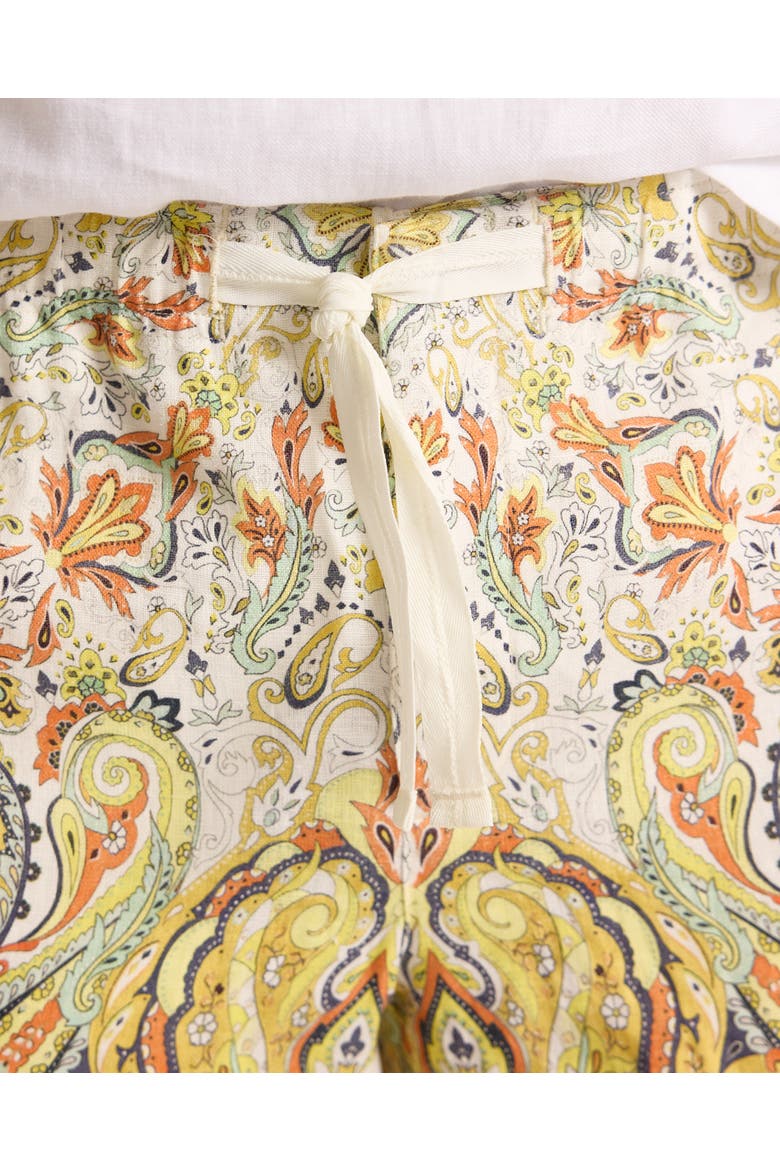 Alex Linen Relaxed Fit Linen Shorts with Fairground Print, Alternate, color, MULTI/VERMILLION