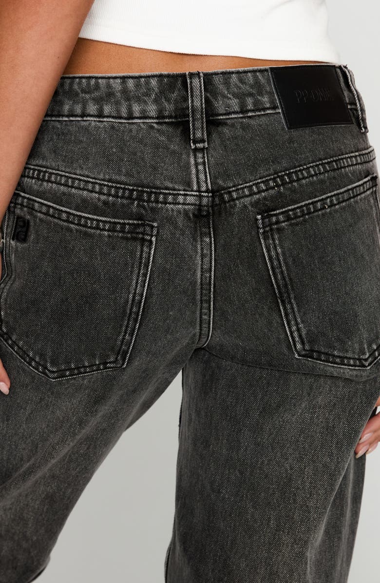 Princess Polly Better Half Low Rise Organic & Recycled Cotton Jeans, Alternate, color, Charcoal