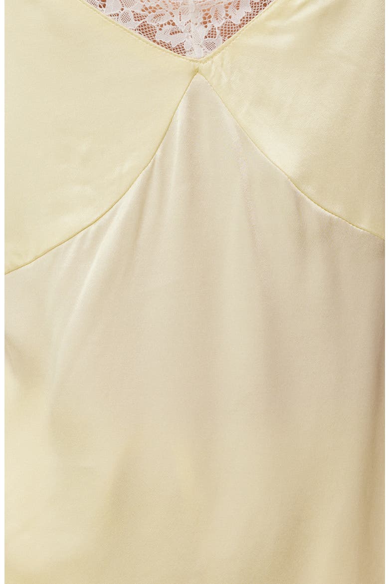 Toni Lace Trim Asymmetric Camisole, Alternate, color, SOUR LEMON