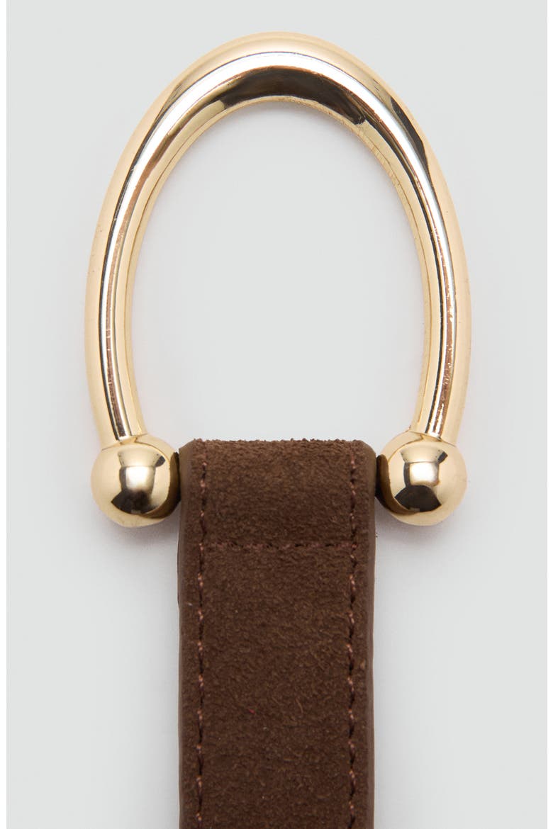 Skinny Suede Belt, Alternate, color, BROWN