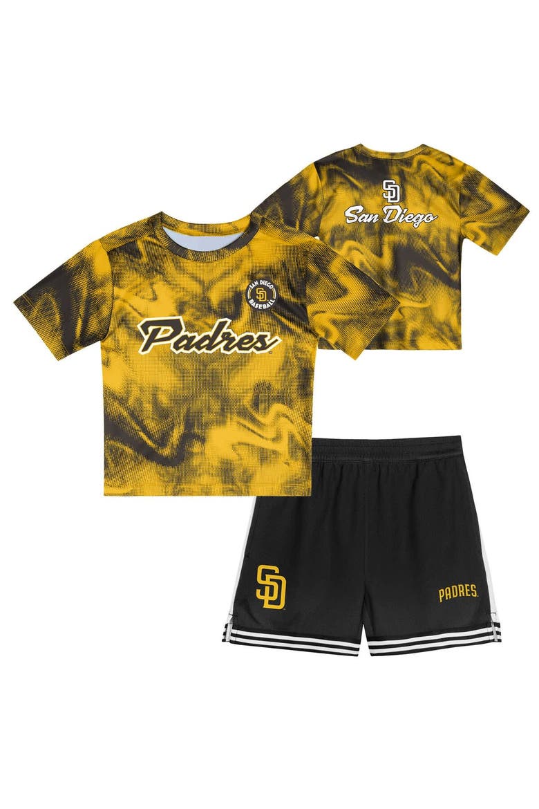 Toddler Gold/Brown San Diego Padres Pinch Hitter Infielder T-Shirt & Shorts Set, Alternate, color, Gold