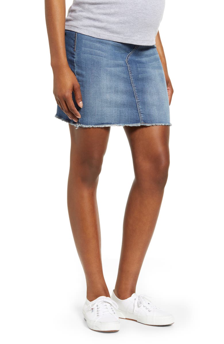 1822 Denim Maternity Denim Miniskirt, Main, color,