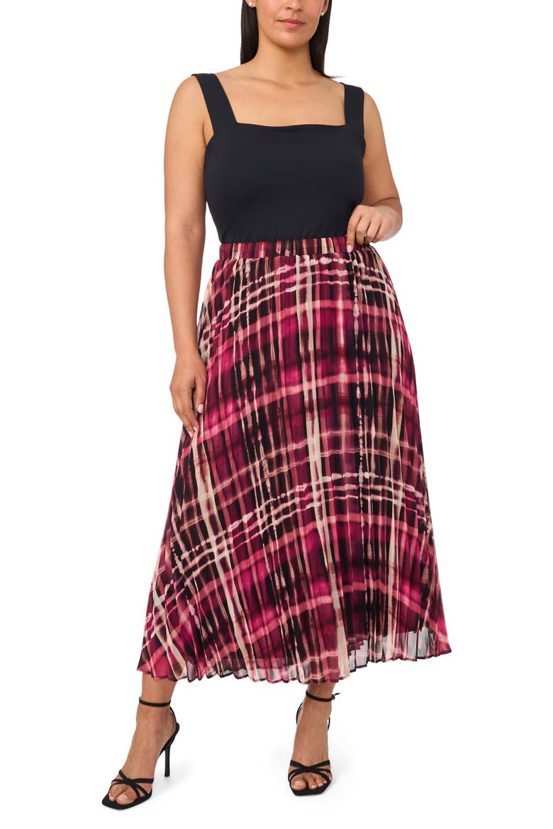 Pleated Georgette Skirt, Alternate, color, MAGENTA PURPLE