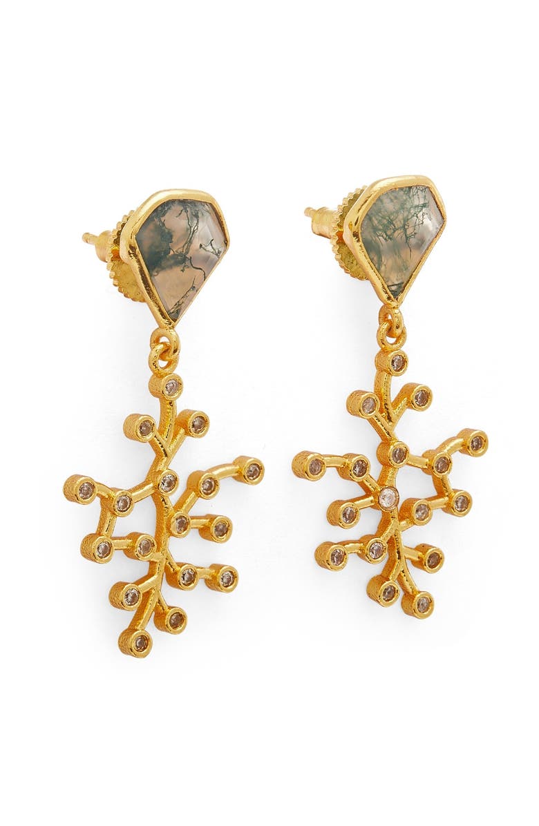 Dhwani Bansal ZELENA MINI EARRINGS, Alternate, color, Gold Plated