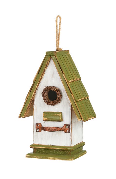 Rustic Garden Distressed Solid Wood Decorative Bird House