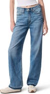 rag & bone Featherweight Release Hem Mid Rise Wide Leg Jeans