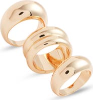 Open Edit Set of 3 Domed Rings