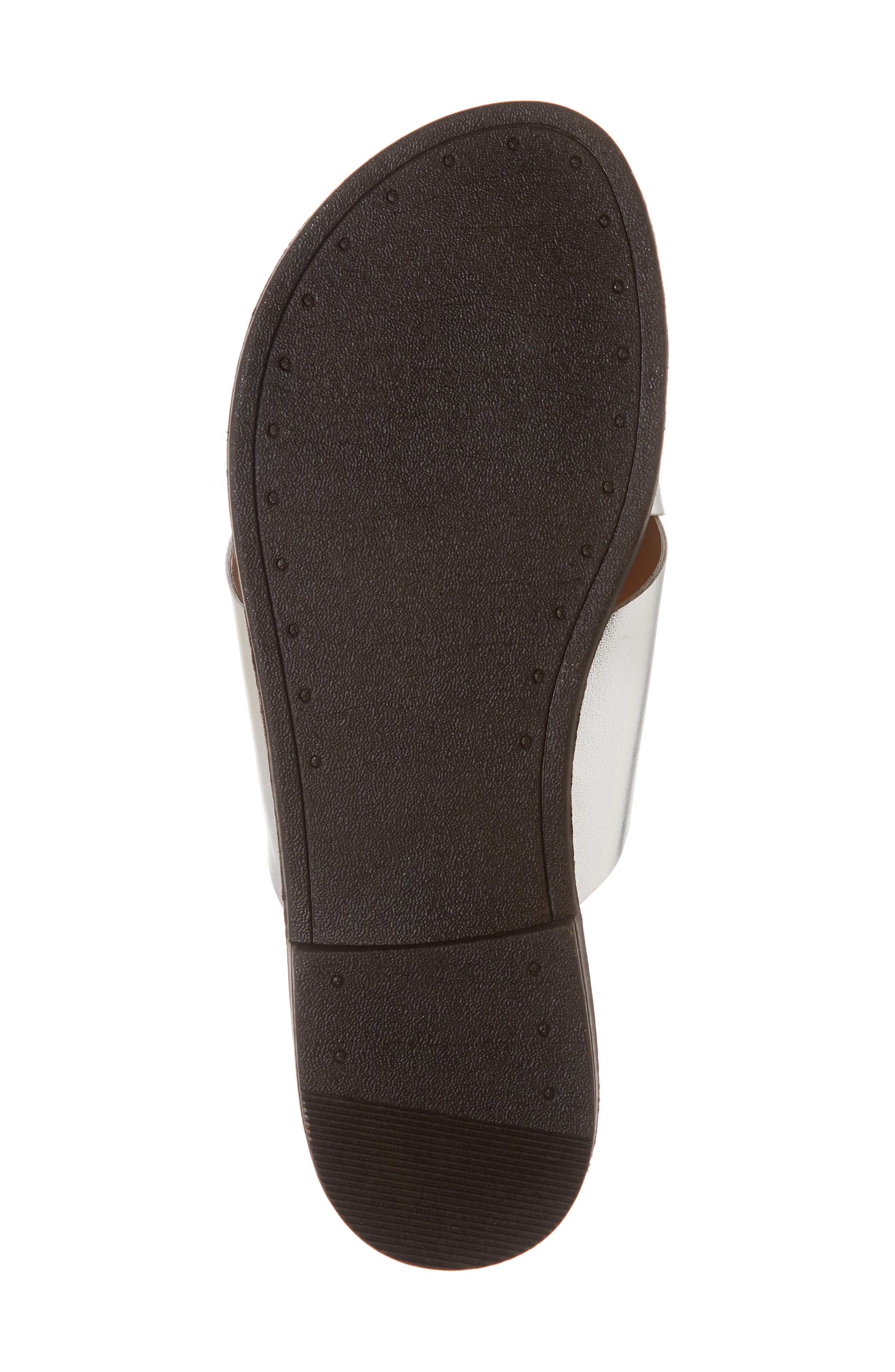 Twist Cross Strap Sandal, Alternate, color, SILVER FAUX LEATHER