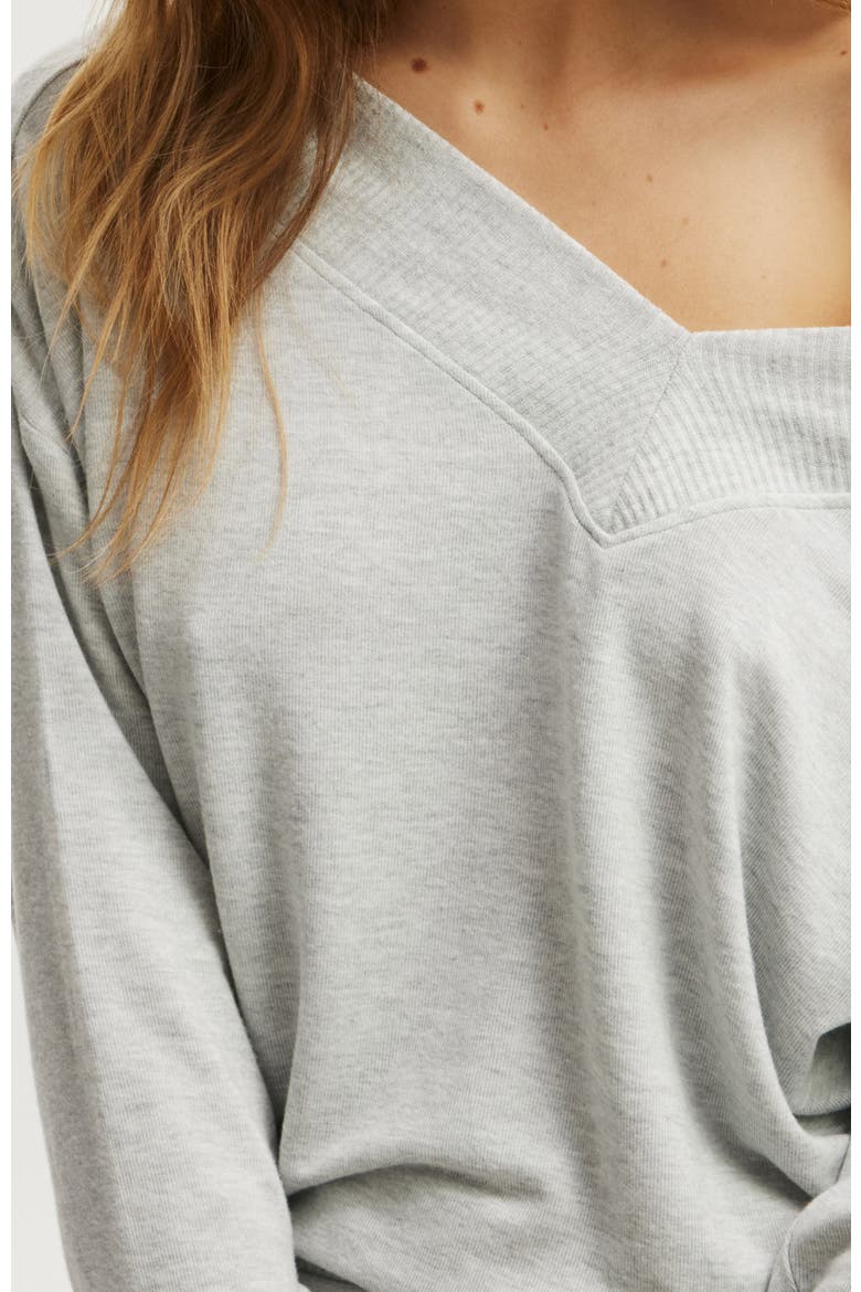 Super Soft Deep V Sweater, Alternate, color, Grey Marle