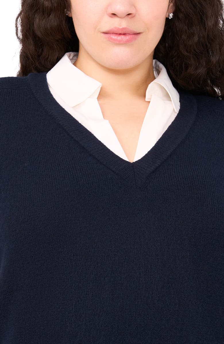 Halogen<sup>®</sup> Layered Look Sweater Vest, Alternate, color, Navy Depths