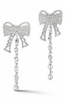 SPHERA MILANO Pavé Bow Drop Earrings